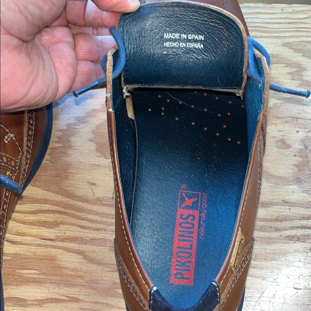 PIKOLINOS Tan Brown‎ Leather Men's Oxfords Wingtips Walking Soles 8